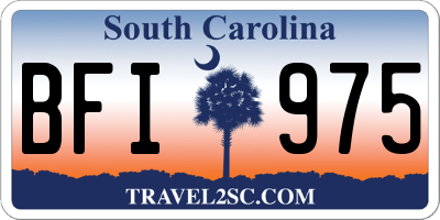 SC license plate BFI975