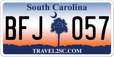 SC license plate BFJ057