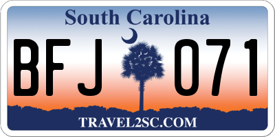 SC license plate BFJ071