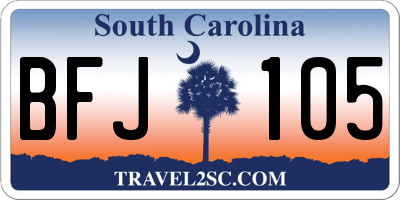 SC license plate BFJ105
