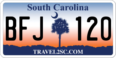 SC license plate BFJ120