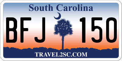 SC license plate BFJ150