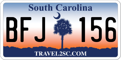 SC license plate BFJ156