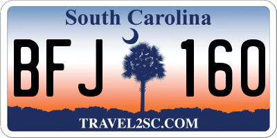 SC license plate BFJ160