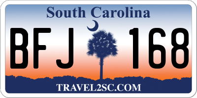 SC license plate BFJ168