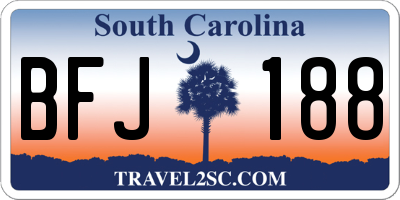 SC license plate BFJ188