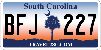 SC license plate BFJ227