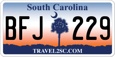 SC license plate BFJ229