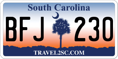 SC license plate BFJ230