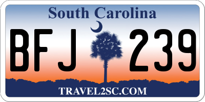 SC license plate BFJ239