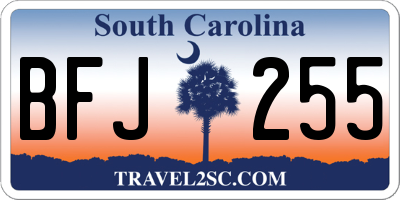 SC license plate BFJ255