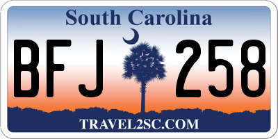 SC license plate BFJ258