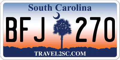 SC license plate BFJ270