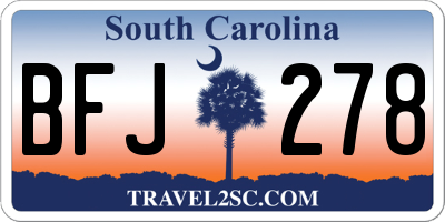 SC license plate BFJ278