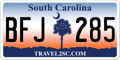 SC license plate BFJ285