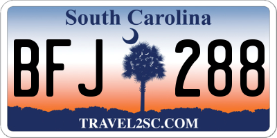SC license plate BFJ288
