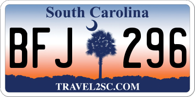 SC license plate BFJ296
