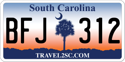 SC license plate BFJ312