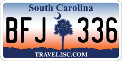 SC license plate BFJ336