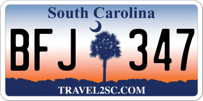 SC license plate BFJ347