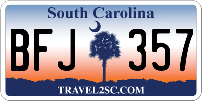 SC license plate BFJ357