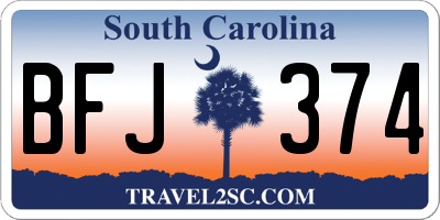 SC license plate BFJ374