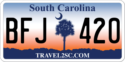 SC license plate BFJ420