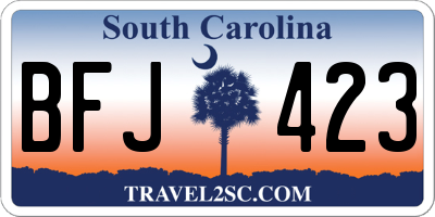 SC license plate BFJ423