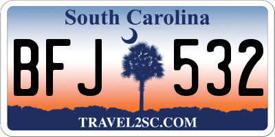 SC license plate BFJ532