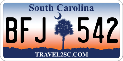 SC license plate BFJ542