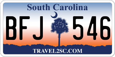 SC license plate BFJ546
