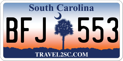 SC license plate BFJ553