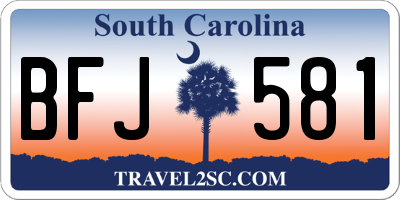 SC license plate BFJ581