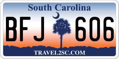 SC license plate BFJ606