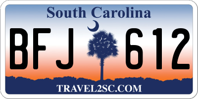 SC license plate BFJ612