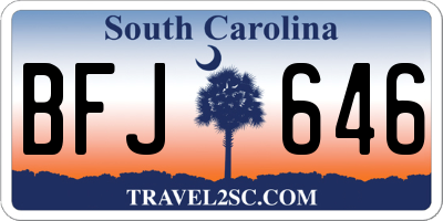 SC license plate BFJ646