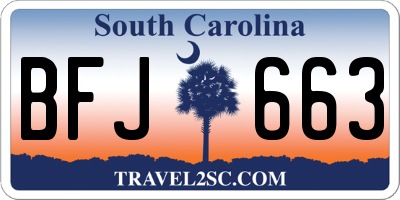 SC license plate BFJ663