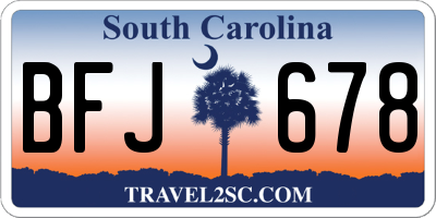 SC license plate BFJ678