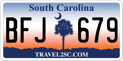 SC license plate BFJ679