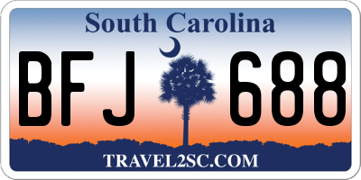 SC license plate BFJ688