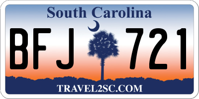 SC license plate BFJ721
