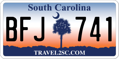 SC license plate BFJ741