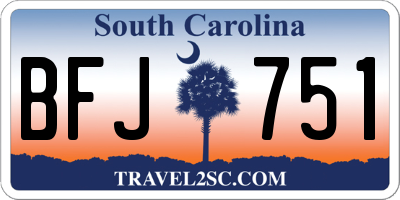 SC license plate BFJ751