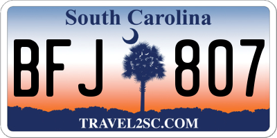 SC license plate BFJ807