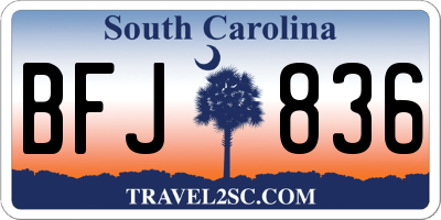 SC license plate BFJ836