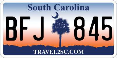 SC license plate BFJ845