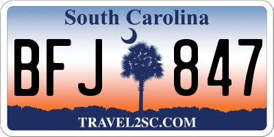 SC license plate BFJ847