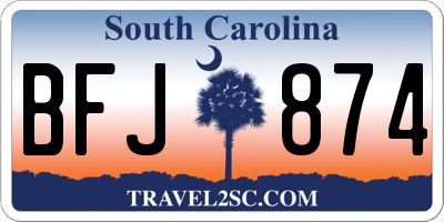 SC license plate BFJ874
