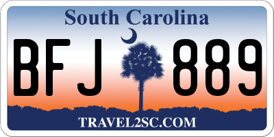 SC license plate BFJ889