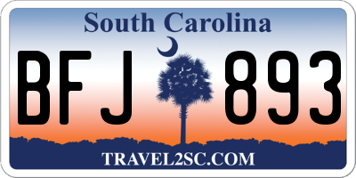 SC license plate BFJ893